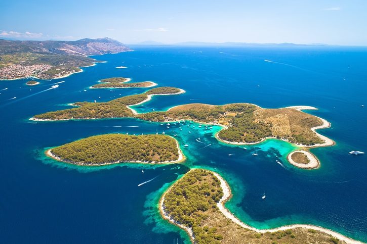 Hvar - Letecký pohled na souostroví Pakleni 
