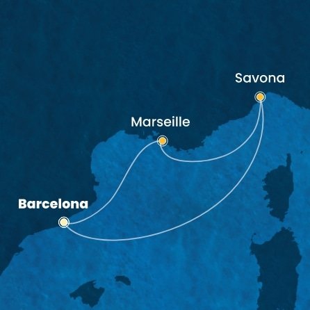 Španělsko, Francie, Itálie z Barcelony na lodi Costa Serena