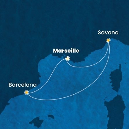 Francie, Itálie, Španělsko z Marseille na lodi Costa Fascinosa