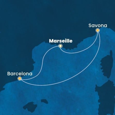 Francie, Itálie, Španělsko z Marseille na lodi Costa Fascinosa