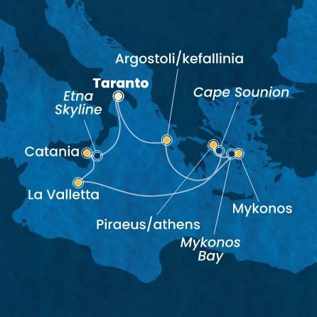 Itálie, Řecko, Malta na lodi Costa Serena