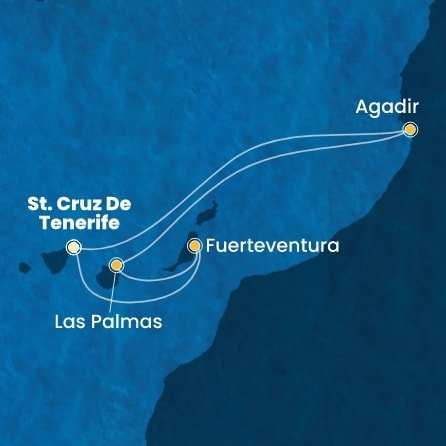 Španělsko, Maroko z Tenerife na lodi Costa Smeralda