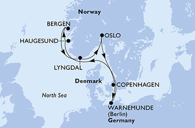 Německo, Norsko, Dánsko z Warnemünde na lodi MSC Magnifica