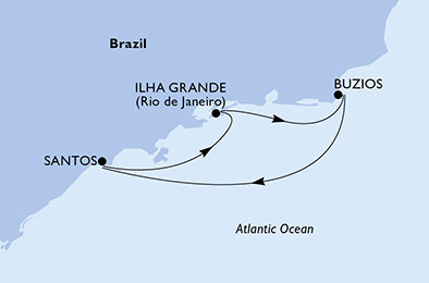 Brazílie ze Santosu na lodi MSC Divina