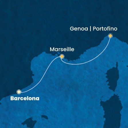Španělsko, Francie, Itálie z Barcelony na lodi Costa Smeralda