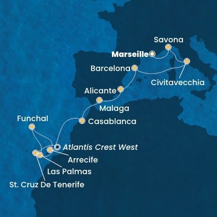 Francie, Itálie, Španělsko, Maroko, Portugalsko z Marseille na lodi Costa Pacifica