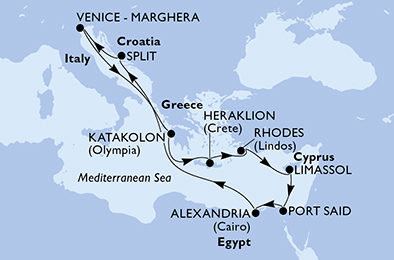 Velký okruh Středomořím na MSC Lirica