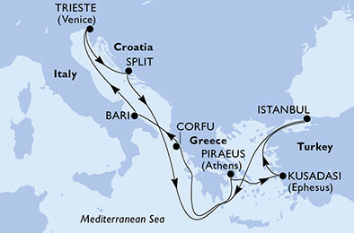 Východním Středomořím do Istanbulu na MSC Splendida