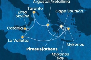 Řecko, Malta, Itálie z Pirea na lodi Costa Serena