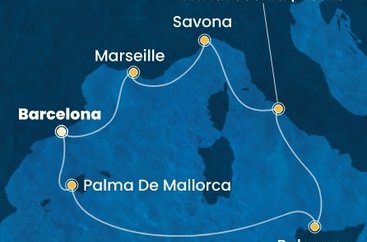 Španělsko, Itálie, Francie z Barcelony na lodi Costa Toscana