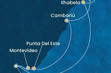 Argentina, Uruguay, Brazílie z Buenos Aires na lodi Costa Serena