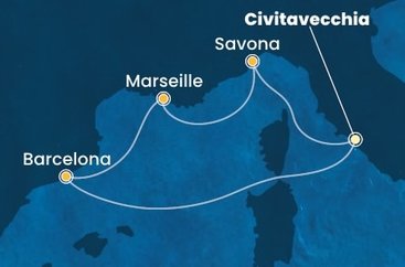 Itálie, Francie, Španělsko z Civitavecchia na lodi Costa Pacifica