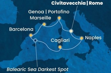 Itálie, Francie, Španělsko z Civitavecchia na lodi Costa Smeralda