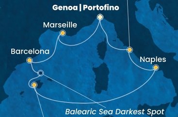 Itálie, Francie, Španělsko z Janova na lodi Costa Toscana
