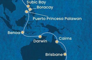 Čína, Filipíny, Indonésie, Austrálie z Hong Kongu na lodi Costa Serena
