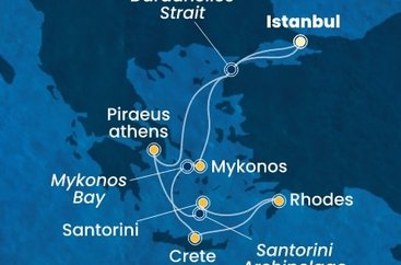Turecko, Řecko z Istanbulu na lodi Costa Pacifica
