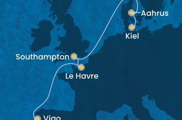 Portugalsko, Španělsko, Francie, Velká Británie, Dánsko, Německo z Leixoesu na lodi Costa Diadema
