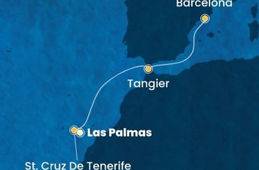 Španělsko, Maroko z Las Palmas na lodi Costa Smeralda