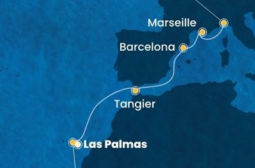 Španělsko, Maroko, Francie, Itálie z Las Palmas na lodi Costa Smeralda