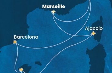 Francie, Itálie, Španělsko z Marseille na lodi Costa Favolosa
