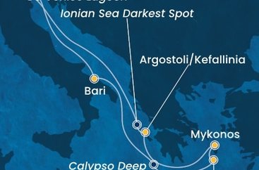 Itálie, Řecko z Marghery na lodi Costa Deliziosa