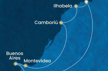 Brazílie, Argentina, Uruguay z Rio de Janeira na lodi Costa Serena