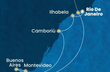 Brazílie, Argentina, Uruguay z Rio de Janeira na lodi Costa Serena
