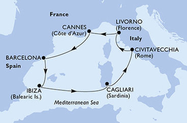 Podzimní kouzlo Středomoří na MSC Fantasia